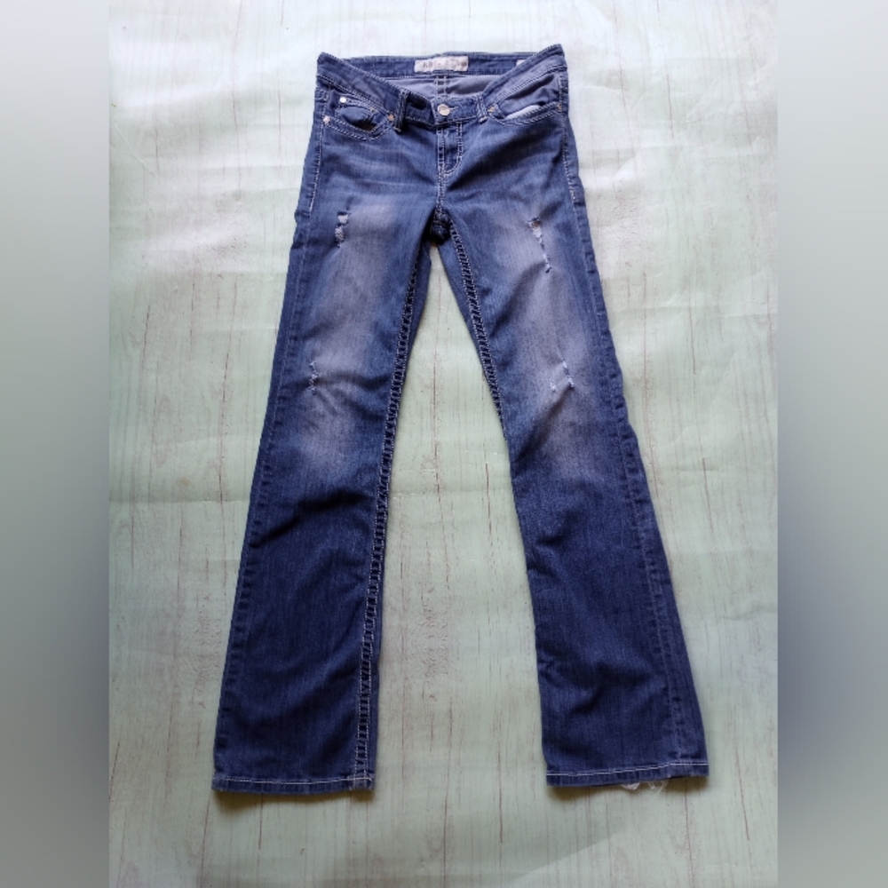 BKE Denim Jeans Womens 30x31 Londyn Bootcut Stretch Low Rise Bootcut Distress